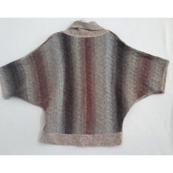 Dressbarn Cowl Neck Sweater Woman Petite Large Gray Brown Short Sleeve - Picture 3 of 9